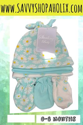 Sterling Baby 6pk Cap And Mittens Set