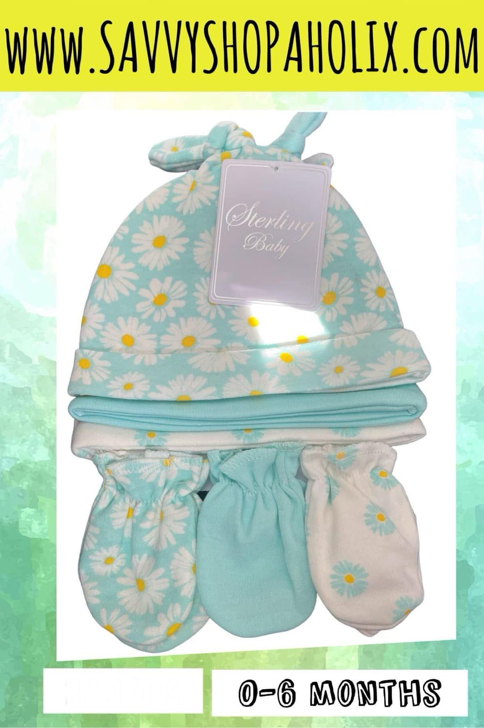 Sterling Baby 6pk Cap And Mittens Set