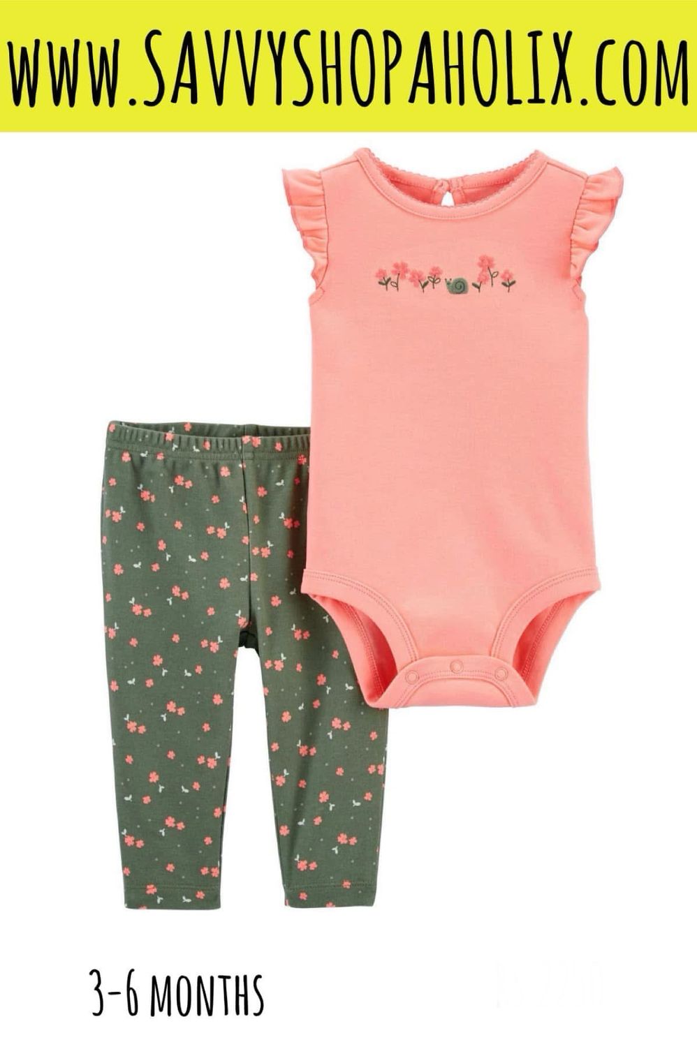 Carter’s 2pc Cotton Bodysuit And Pants Outfit