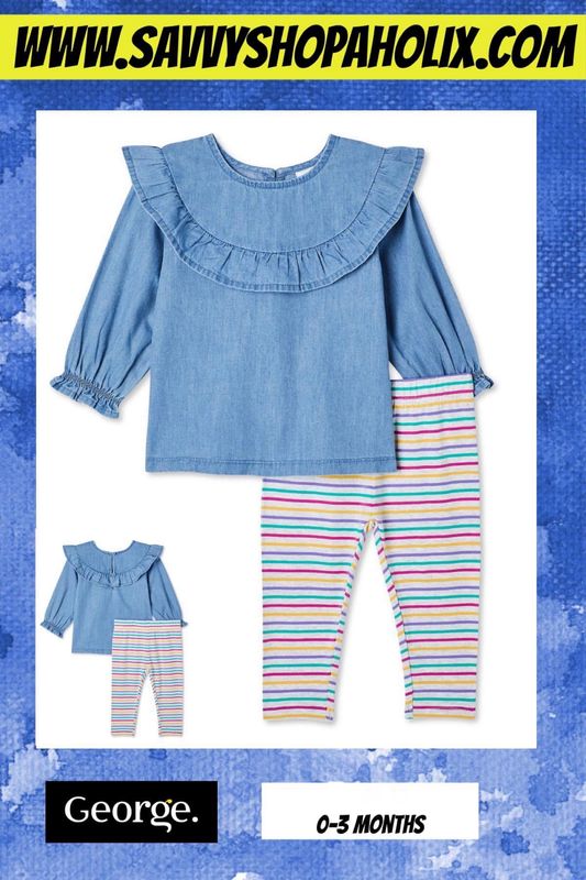George Baby Girls&#39; Ruffle Top 2-Piece Set