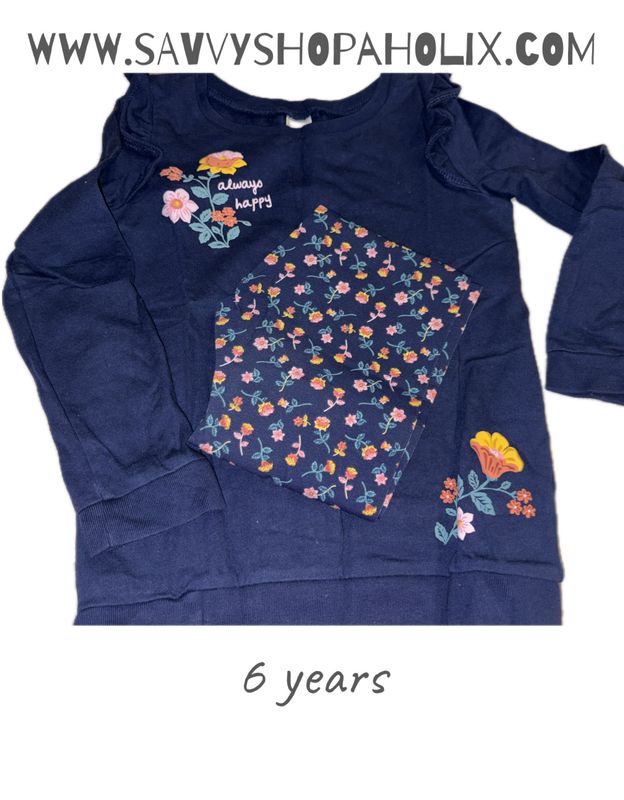 Navy Blue 2pc Outfit Sweatshirt+ Tights By OshKosh