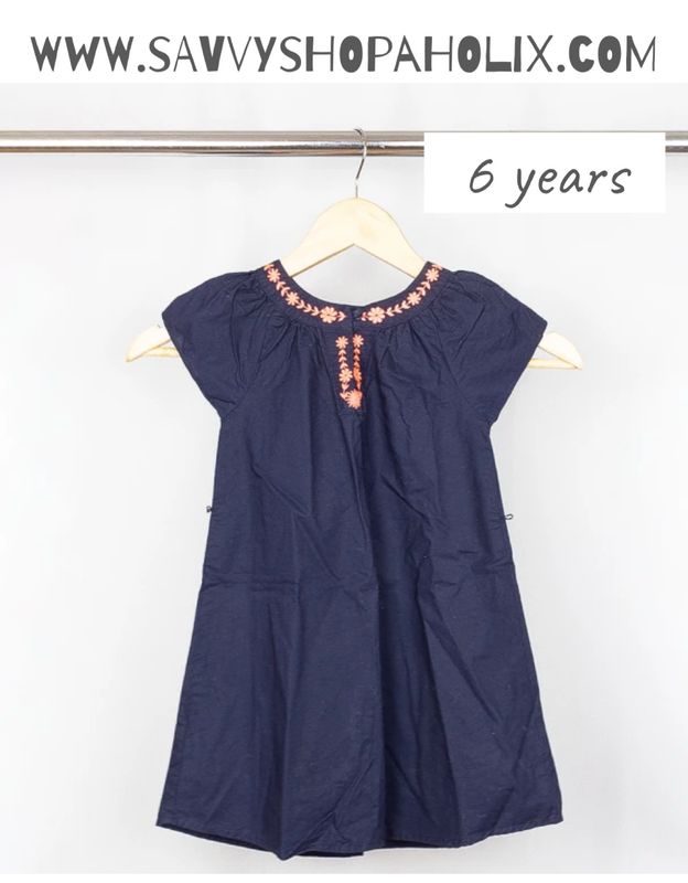 Navy Blue Cotton Dress By OshKosh