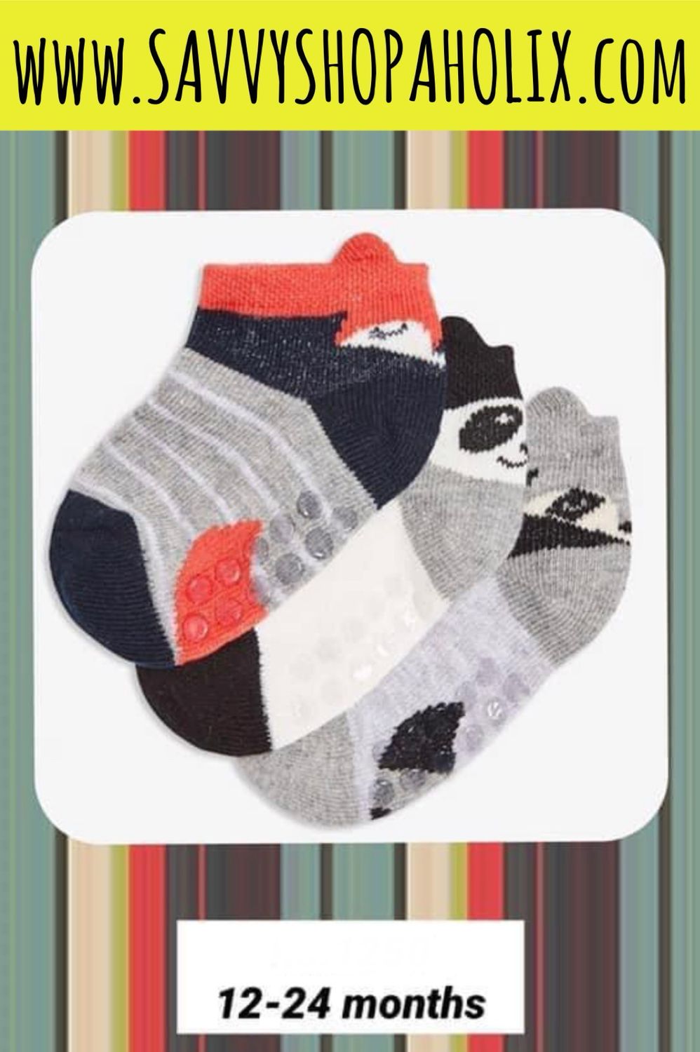 Baby Boys' 3 Pack Animal Print Low-Cut Socks By JOE FREH