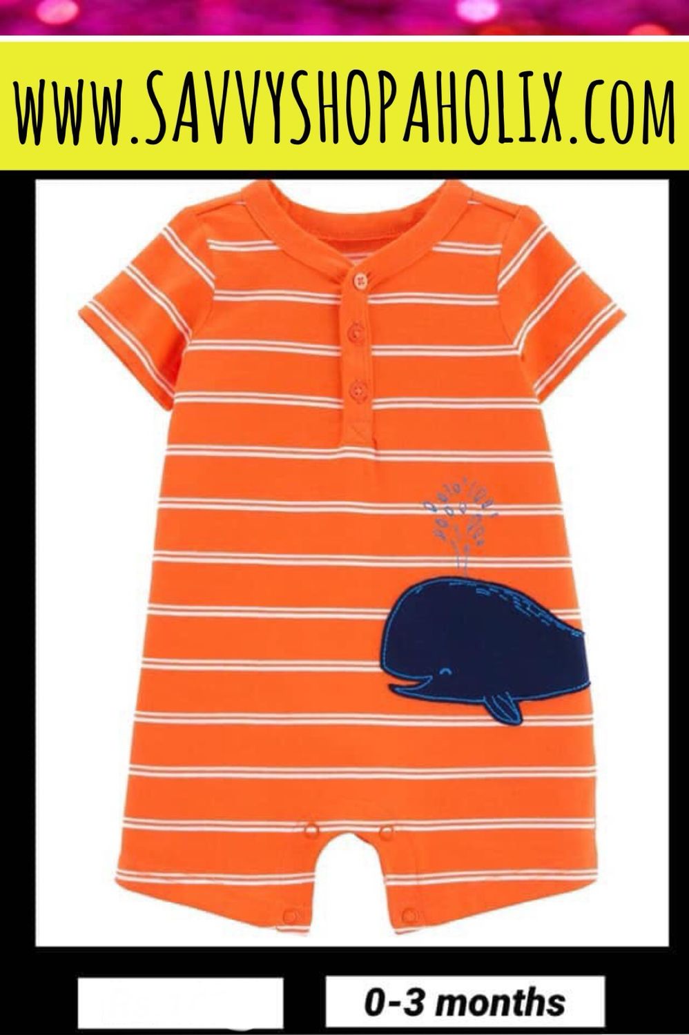 Baby Boy Romper By Carter’s Orange Whale