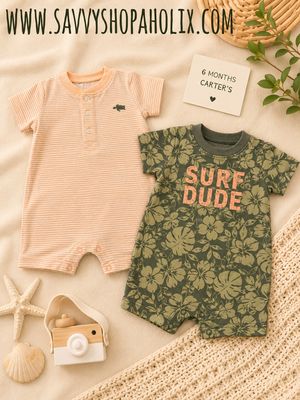 Baby Boy 2pc Rompers Set By Carter’s- Surf dude Baby Boy 2pc Rompers Set By Carter’s- Surf dude
