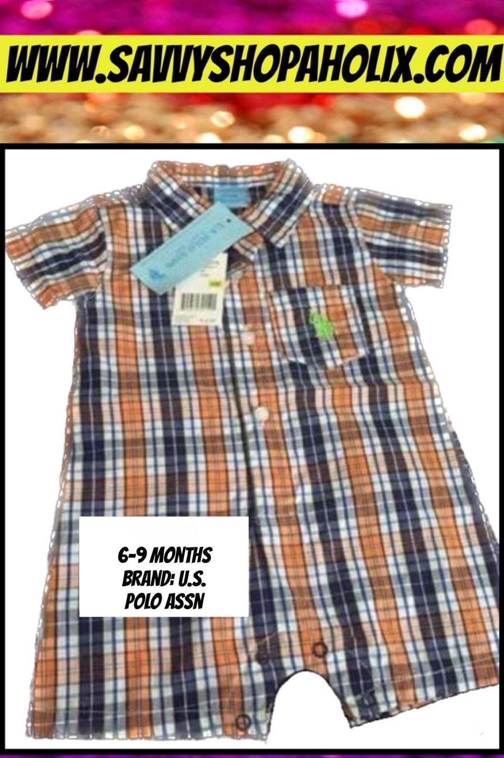 Boys Cotton Romper By U.S. Polo ASSN.