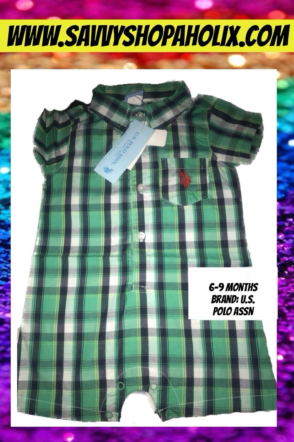 Boys Cotton Romper By U.S Polo ASSN.