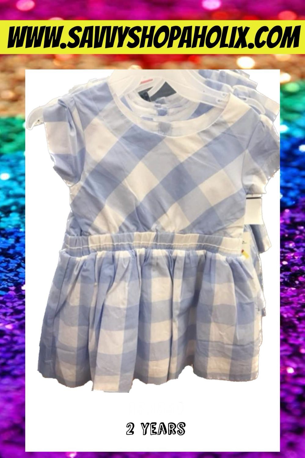 Baby Girl Blue Check Cotton Dress By George