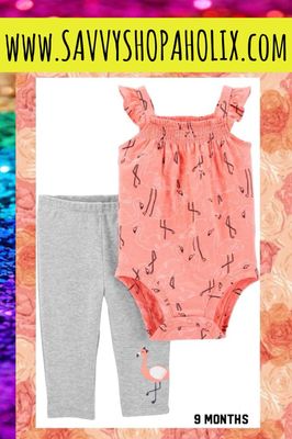 Baby Girl 2pc Set By Carter’s-Flamingo