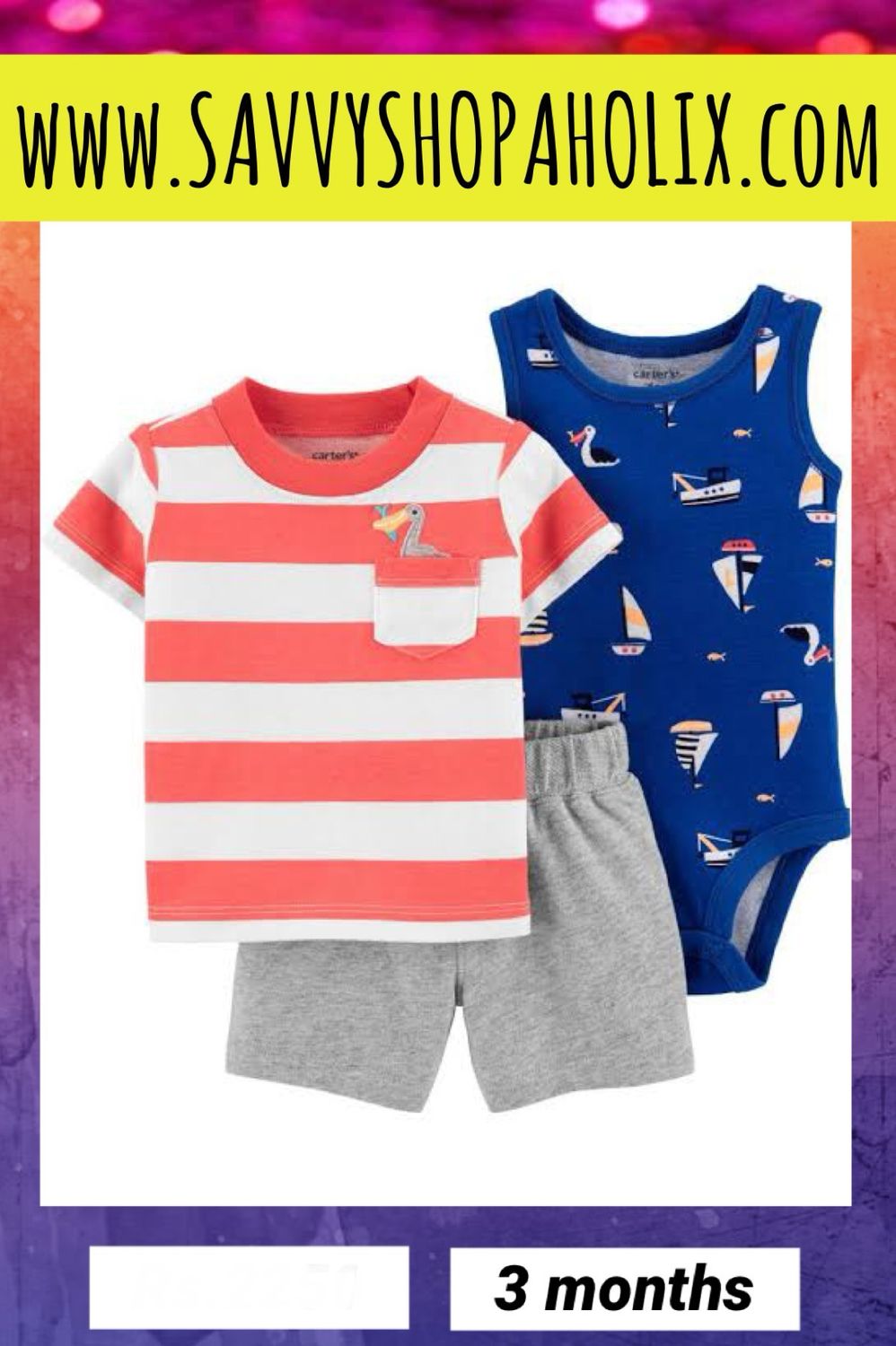 3pc Baby Boy Set By Carter’s-boats