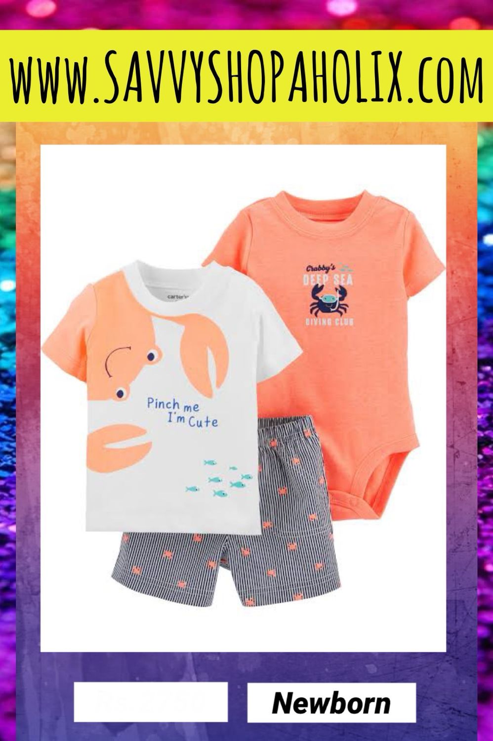 3pc Baby Boys Set By Carter’s-Crab