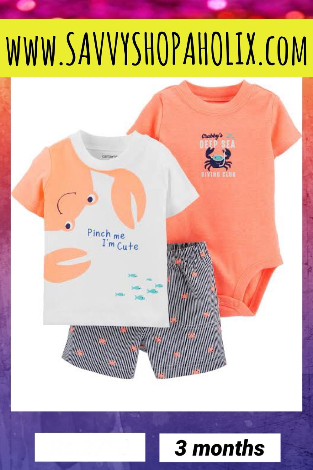 3pc Baby Boys Set By Carter’s-Crab