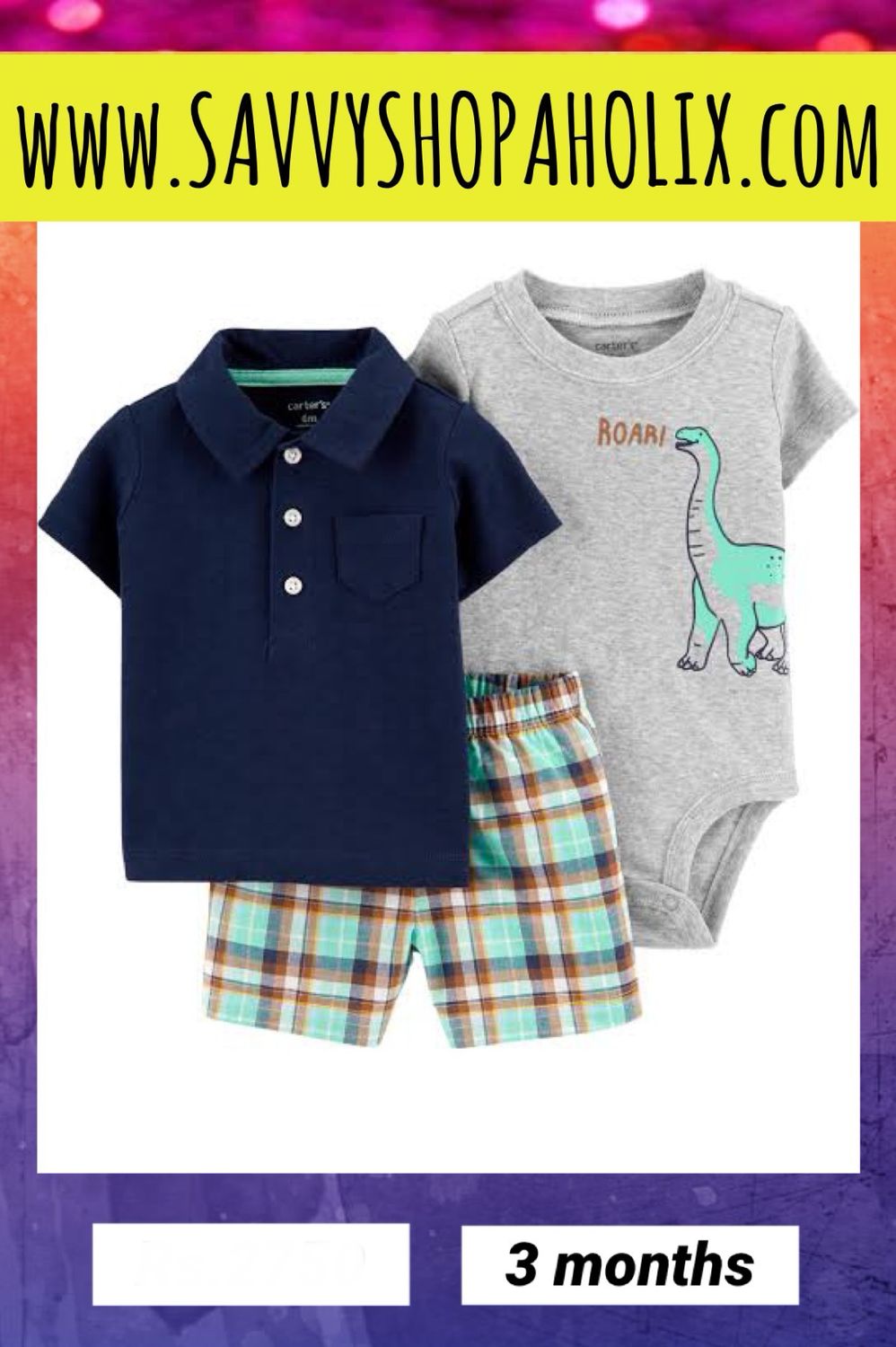 3pc Baby Boy Set By Carter’s-Dino