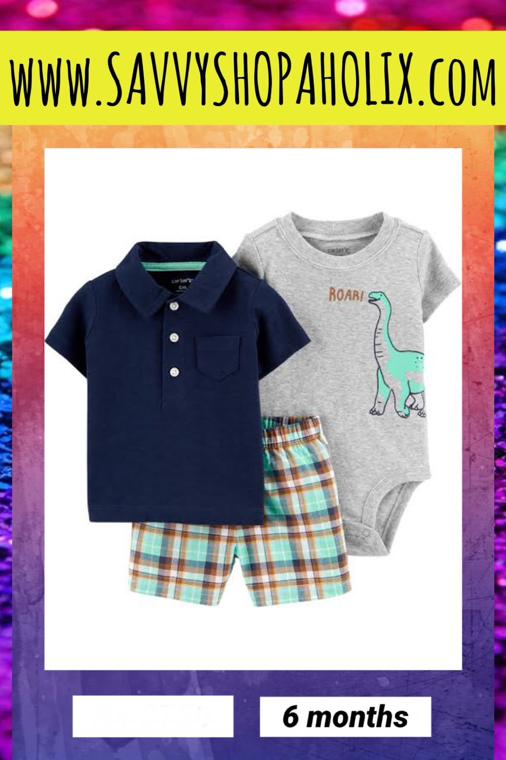 3pc Baby Boy Set By Carter’s-Dino