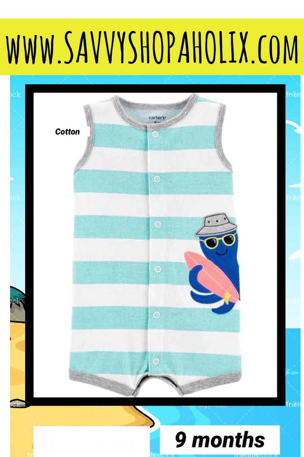 Boys Romper By Carter’s - Octopus