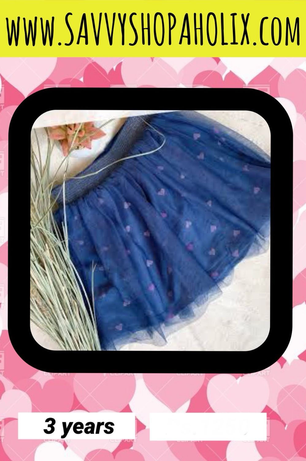 Lol Vintage Tutu Skirt With Hearts Print