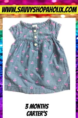 Cherry Print Denim Dress by Carter's