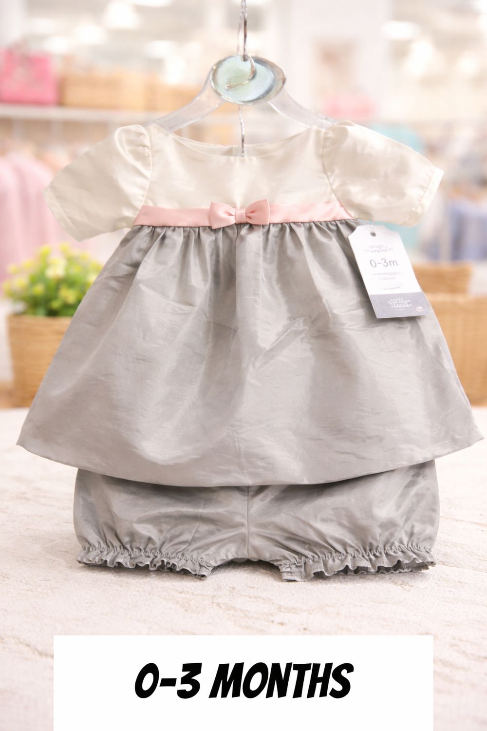 Baby Girl Dress with Diaper Cover And Matching Hair Band