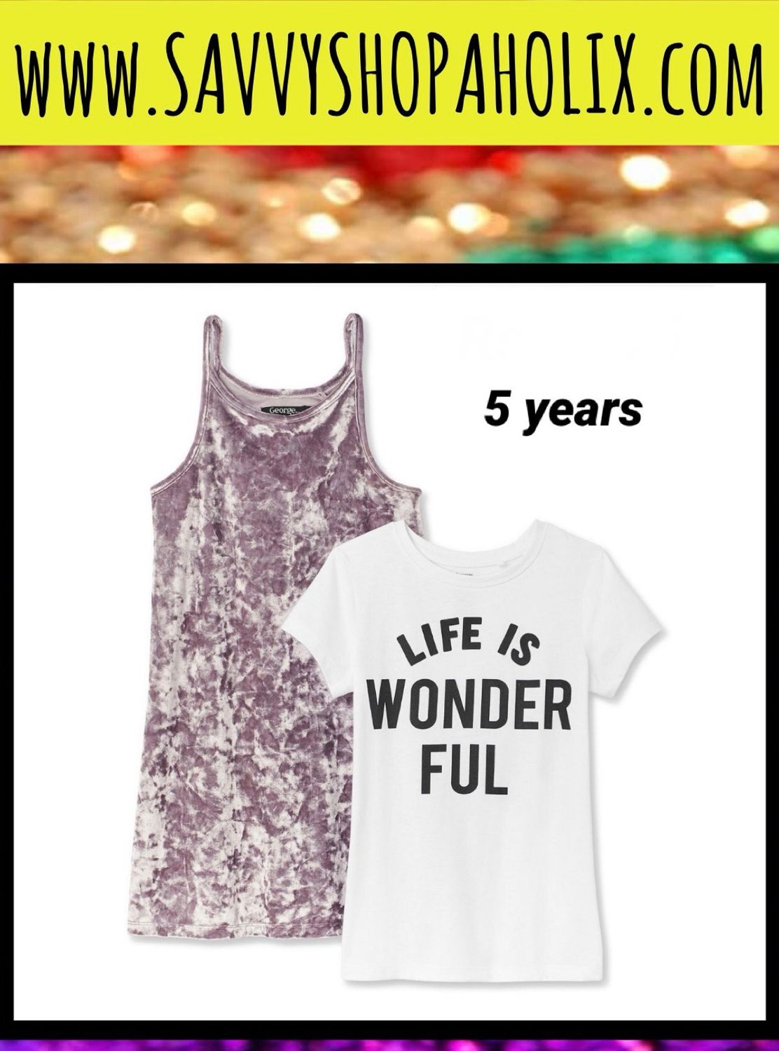 2pc Strap Velvet dress by George