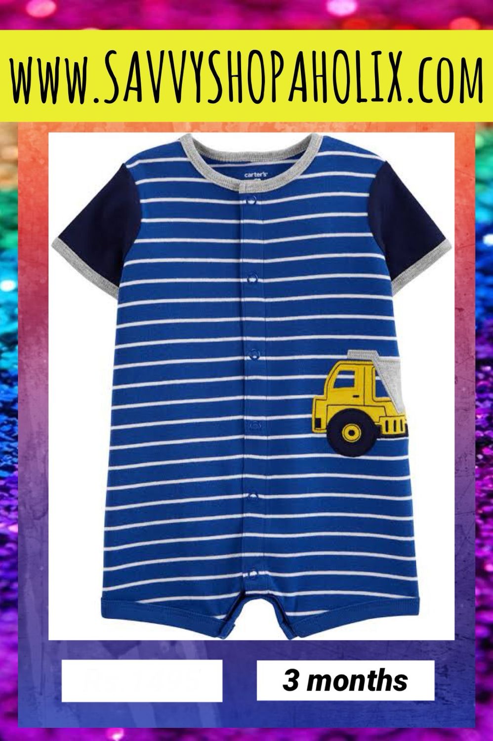 Cotton Truck Romper By Carter’s