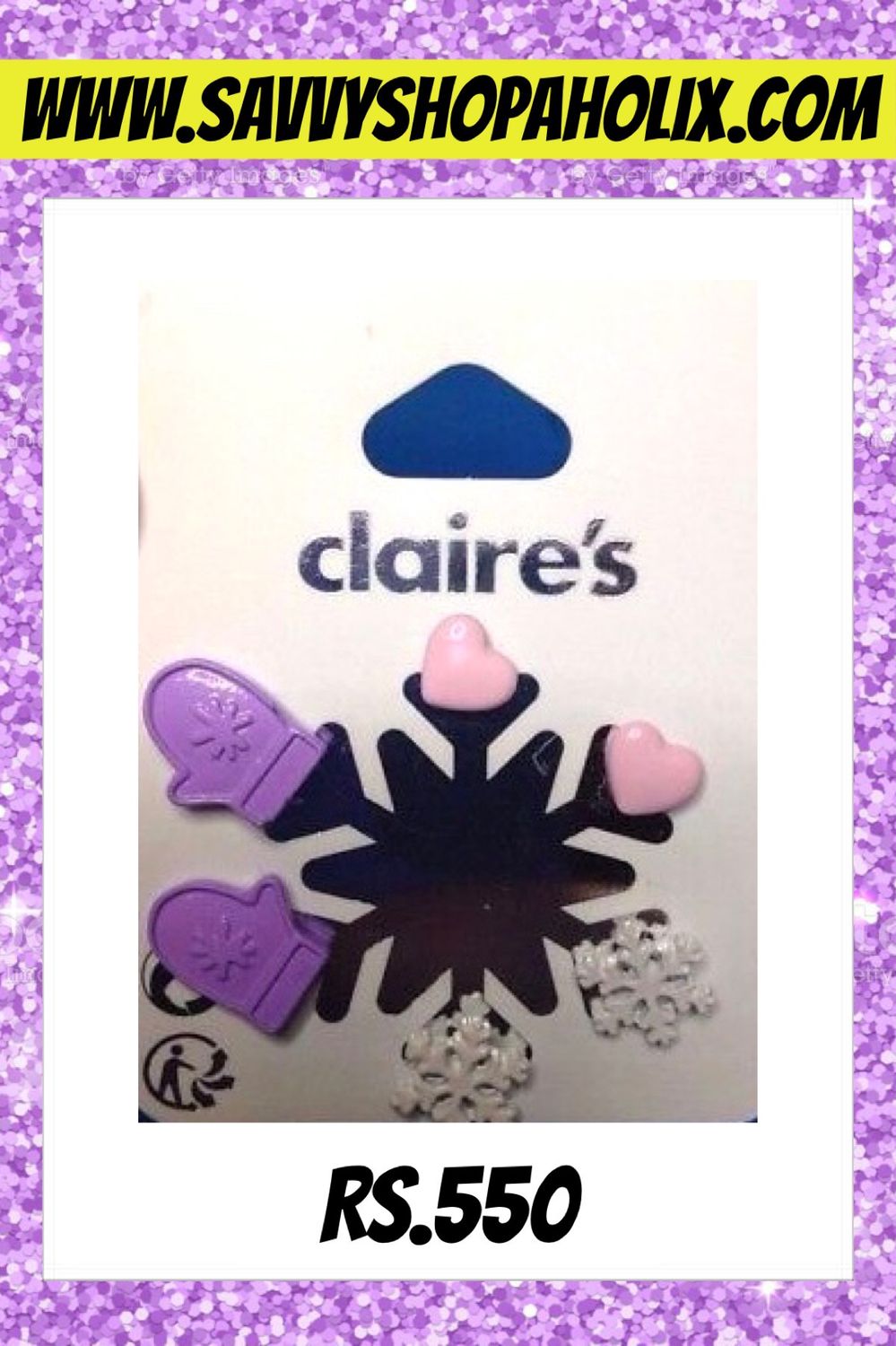 Claire’s Winter Snow Flakes Earrings