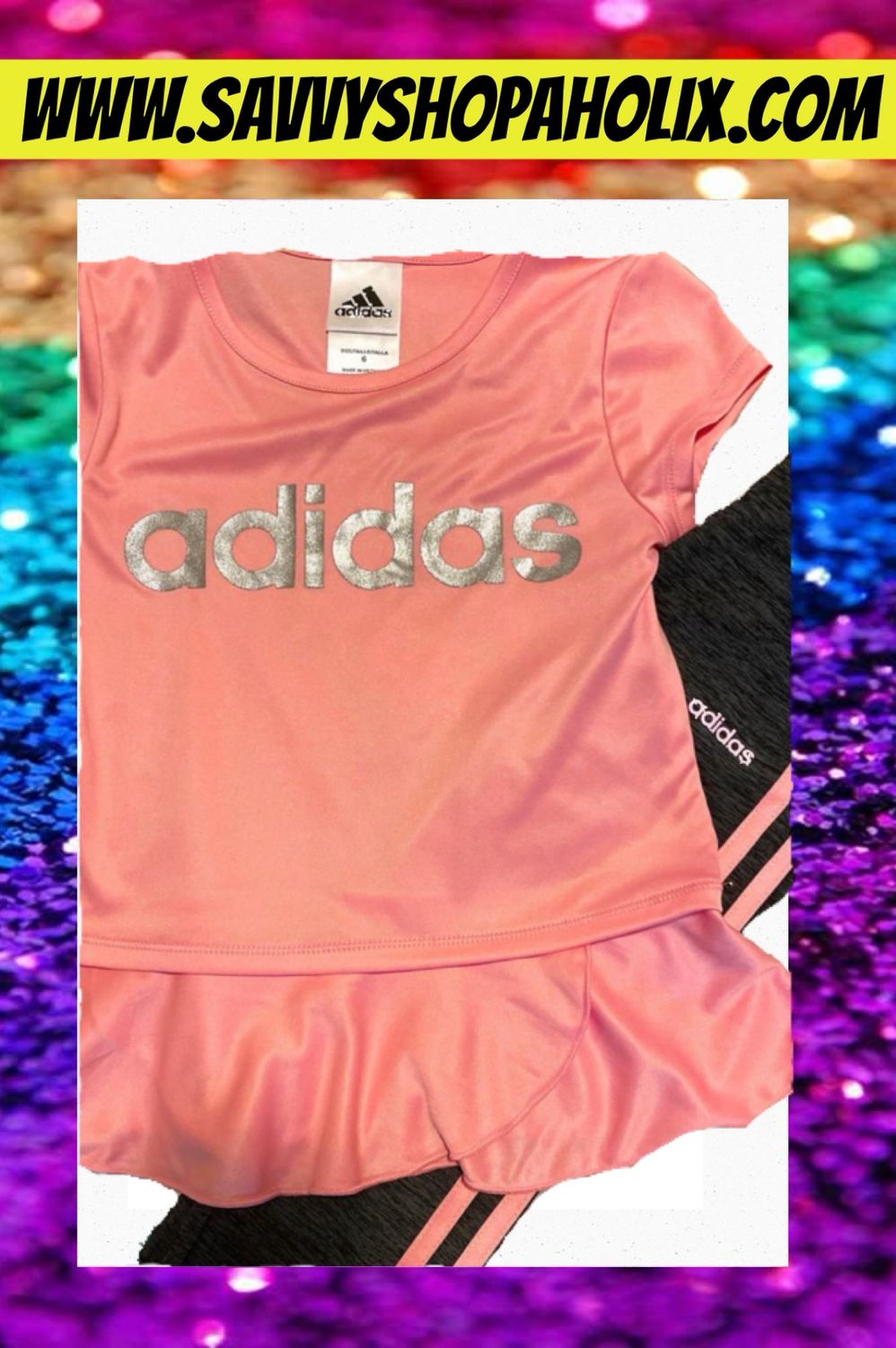 2pc Adidas Girls Pink And Grey Sports Outfit