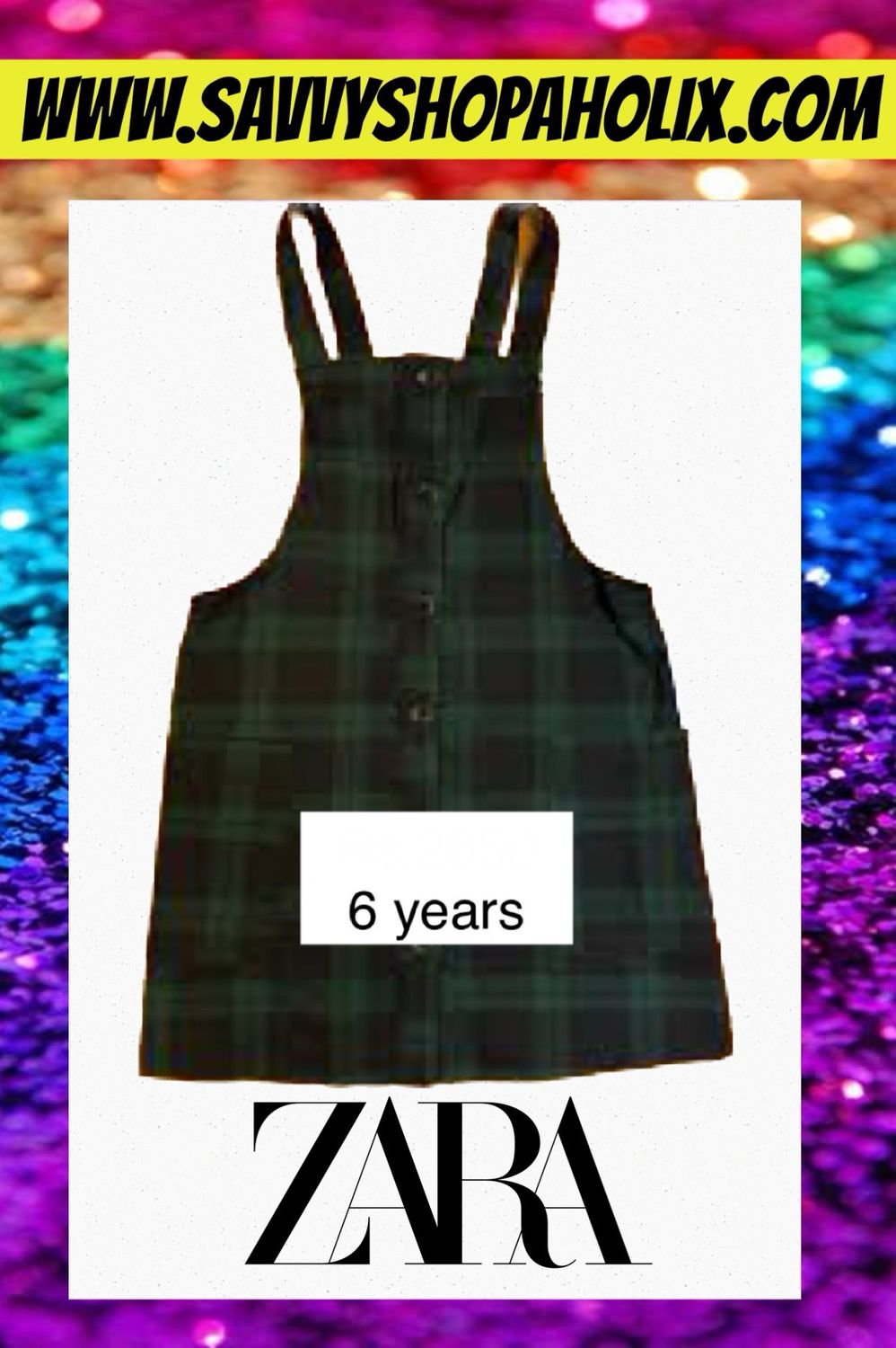 Zara Plaid Overall Dress