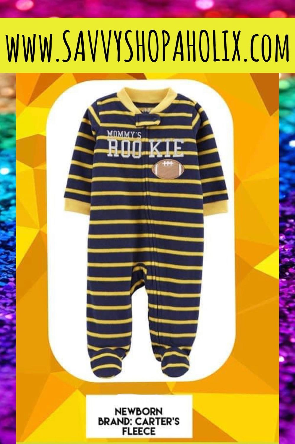 Baby Boy Fleece Romper/Sleeper By Carter’s-Mommy's Rookie
