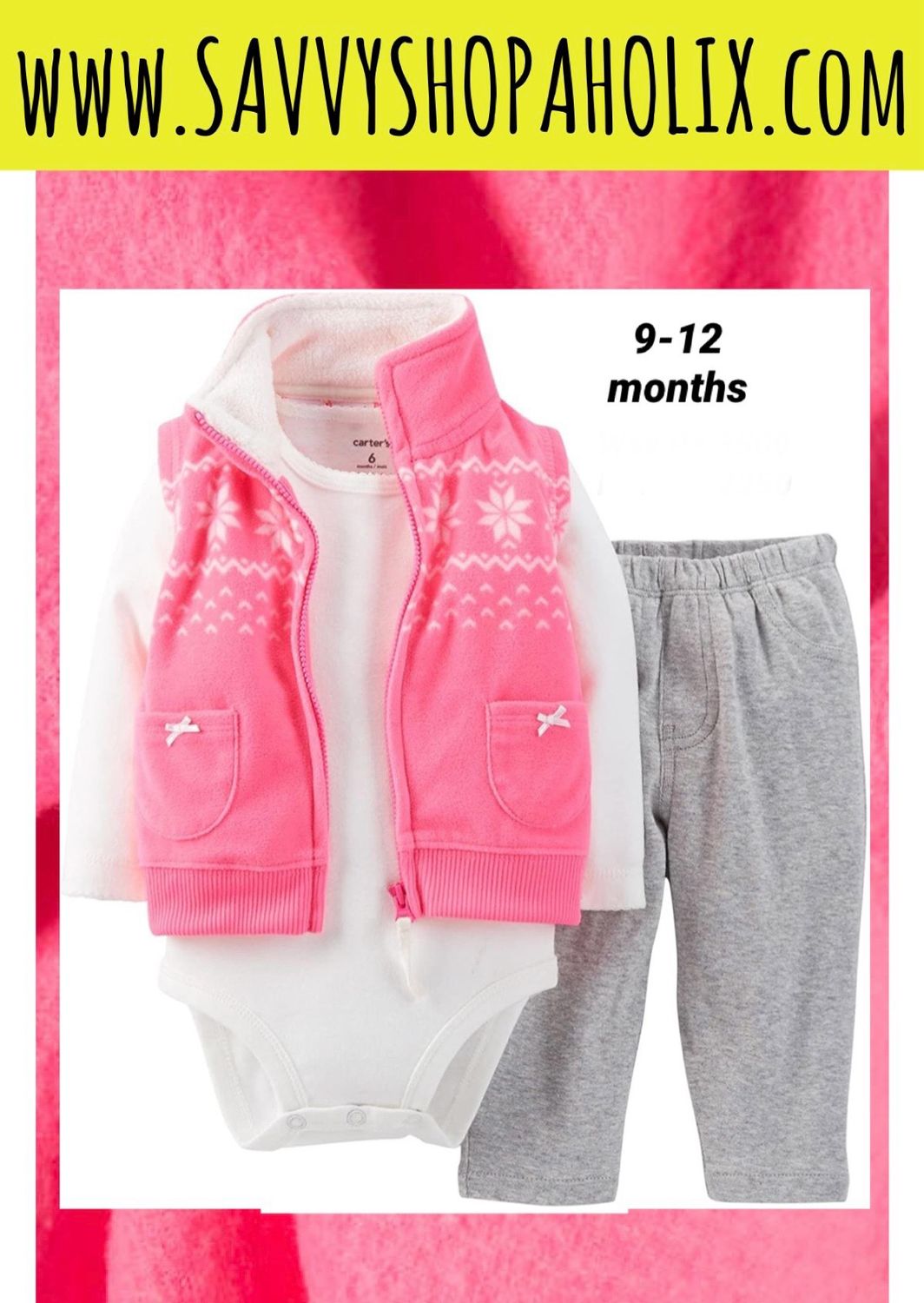 3pc Baby Girl’s Outfit By Carter’s