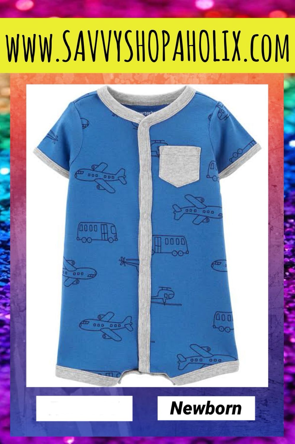 Carter’s Button Up Transportation Romper