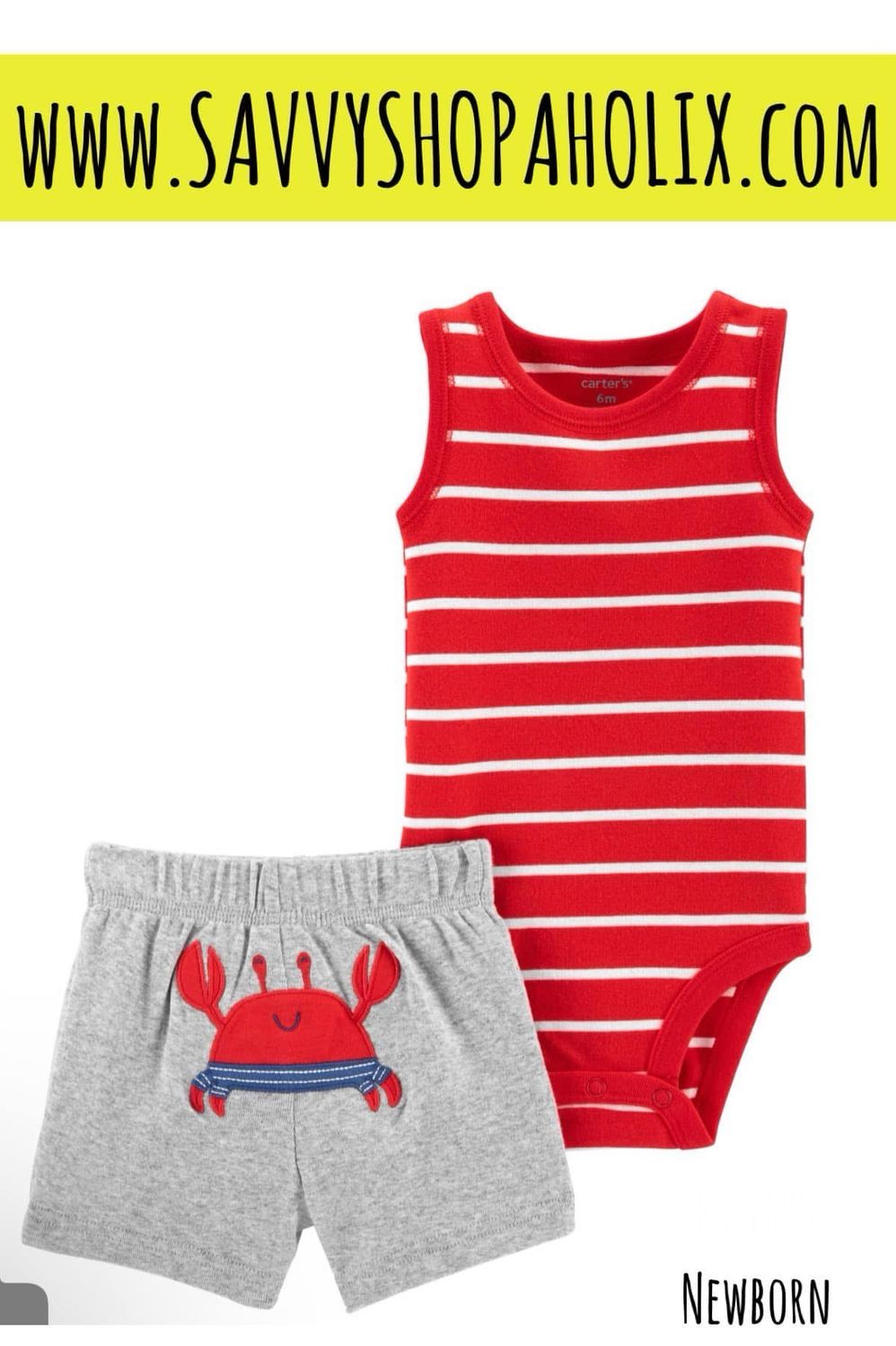 Carter’s 2pk Shorts And Bodysuit Outfit-crab