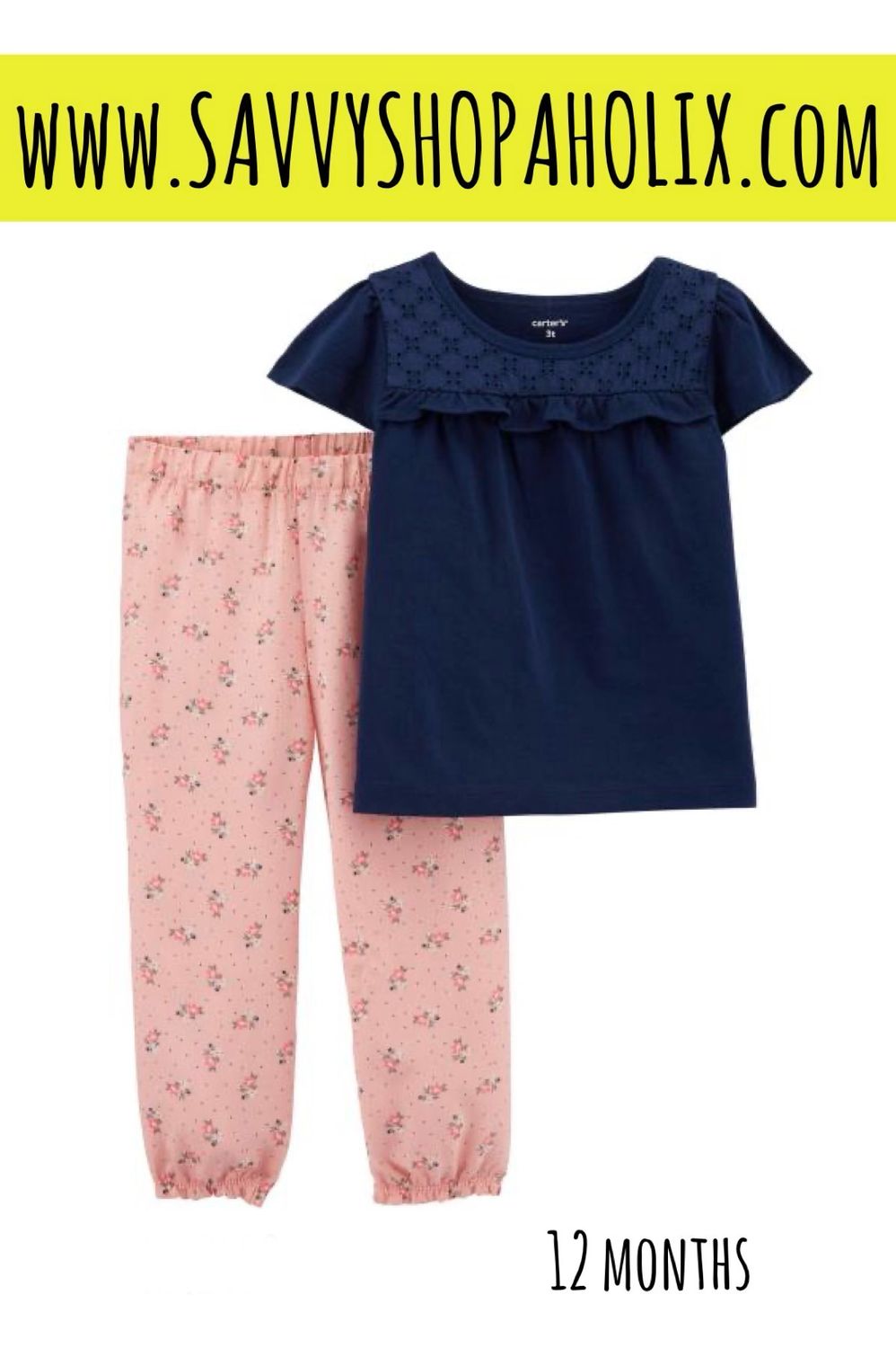 Carter’s 2pc Outfit-floral Joggers