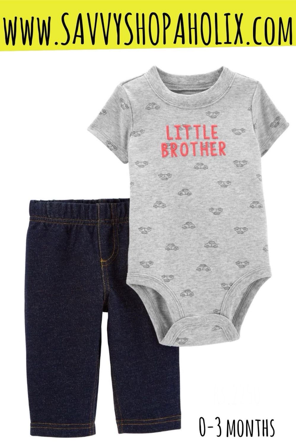 CARTER'S 2PC COTTON OUTFIT- LITTLE BROTHER