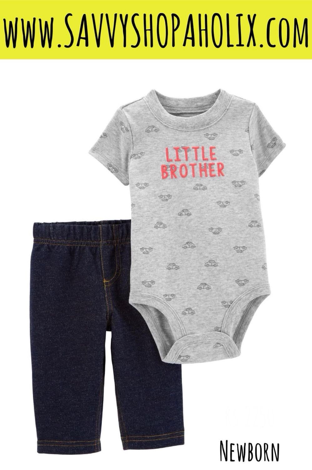CARTER'S 2PC COTTON OUTFIT- LITTLE BROTHER