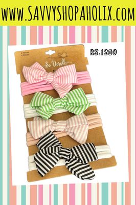 SO ADORABLE 4PK HEAD BANDS