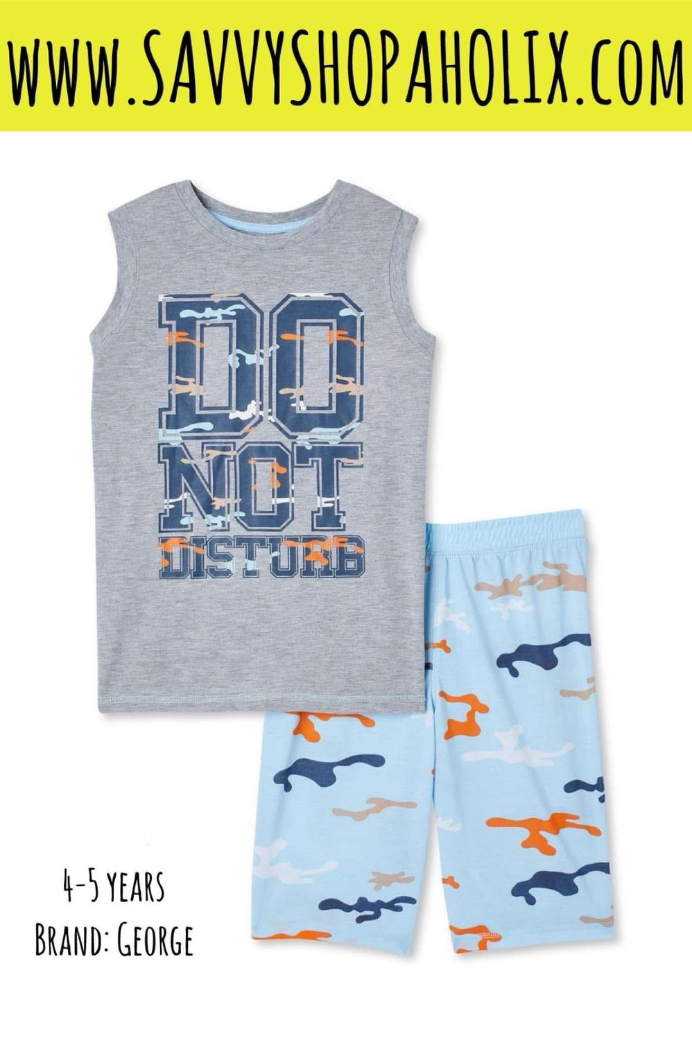 George 2pc Shorts Outfit- Do Not Disturb