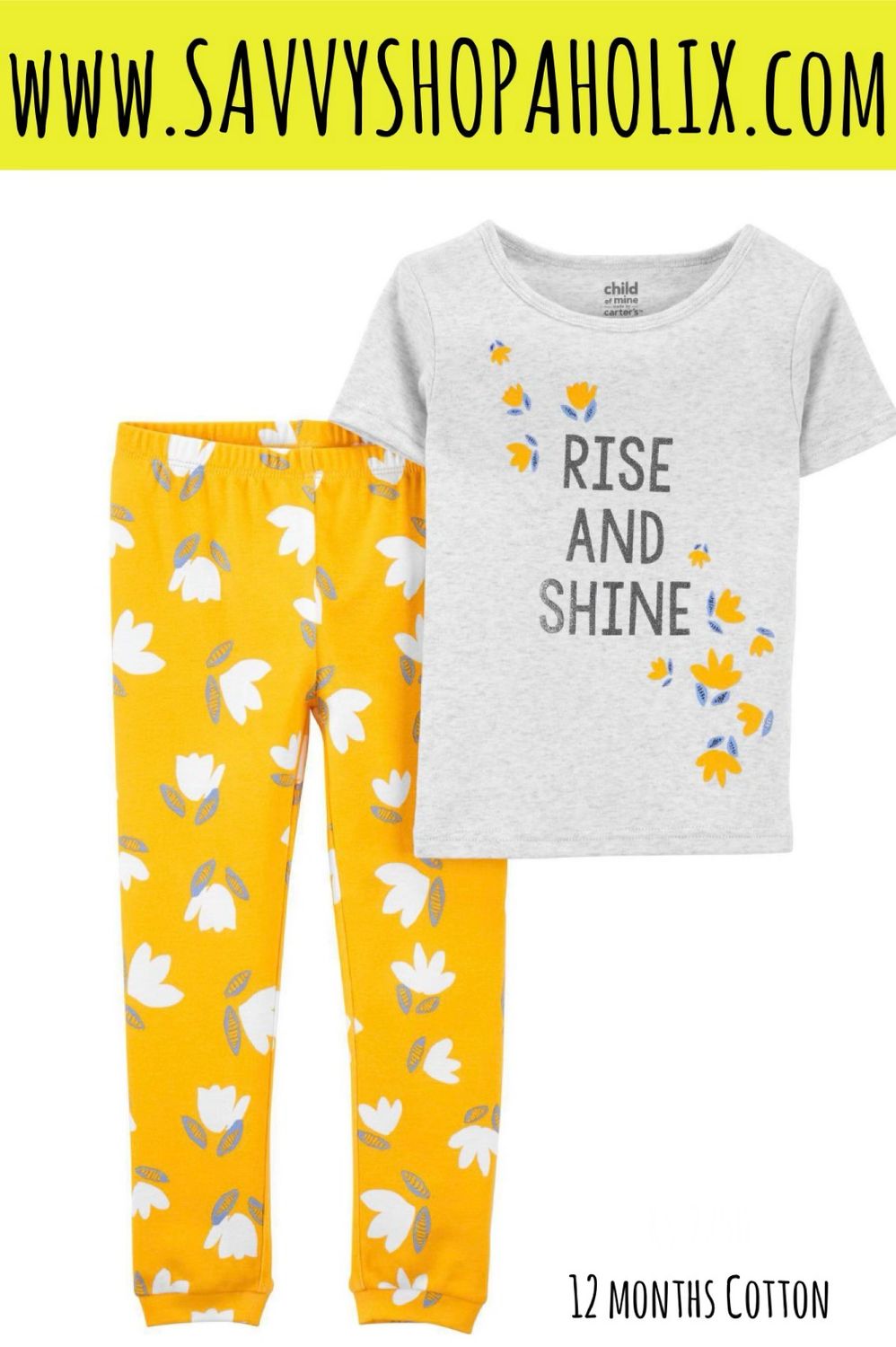 Carter’s 2pc Cotton Outfit- Rise And Shine