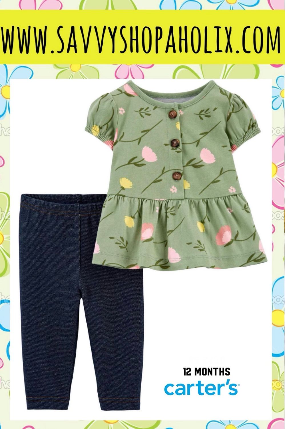 Carter 2pc Cotton Too And Pants Set