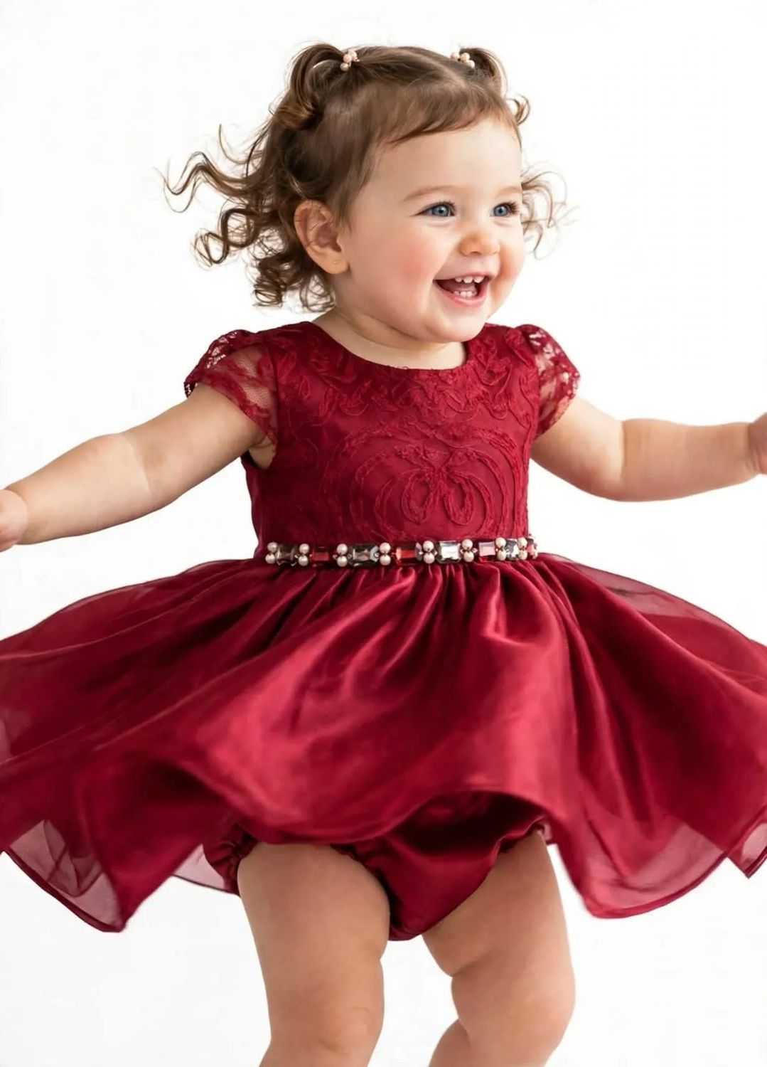 Baby Girl Formal Dress With Diaper Cover