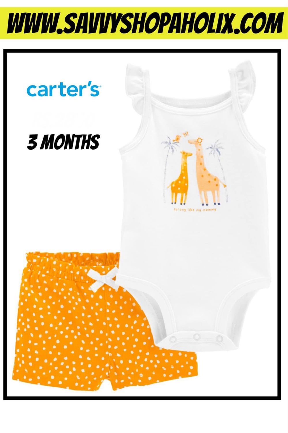 Carter’s 2pc Cotton Outfit- Giraffe