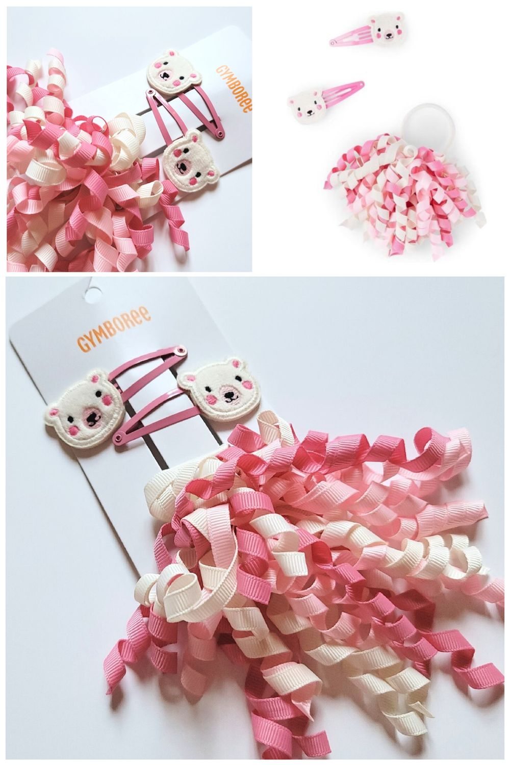 Gymboree 3pc Hair Clips And Hair Tie Set Bear