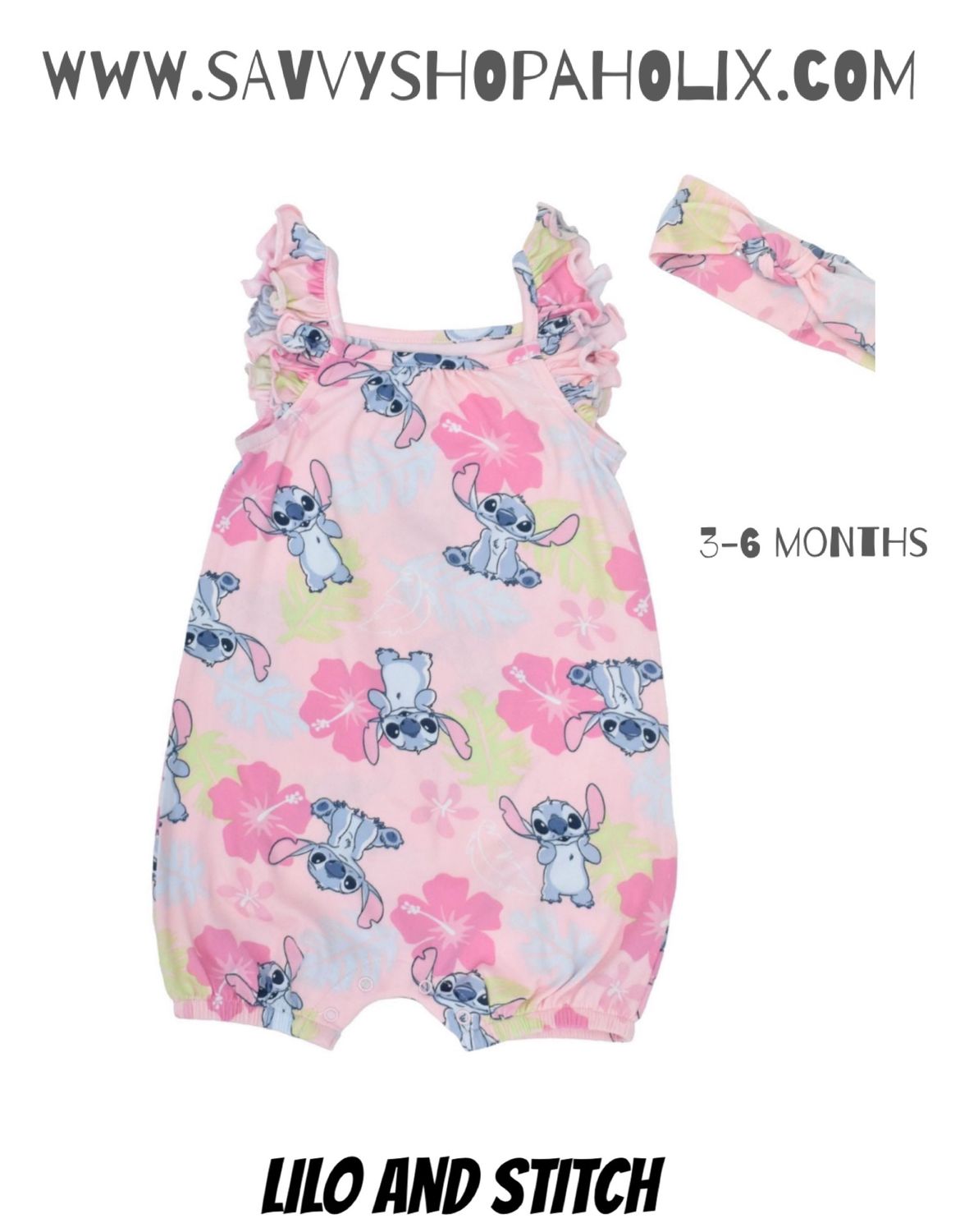 Lilo And Stitch Romper With Headband