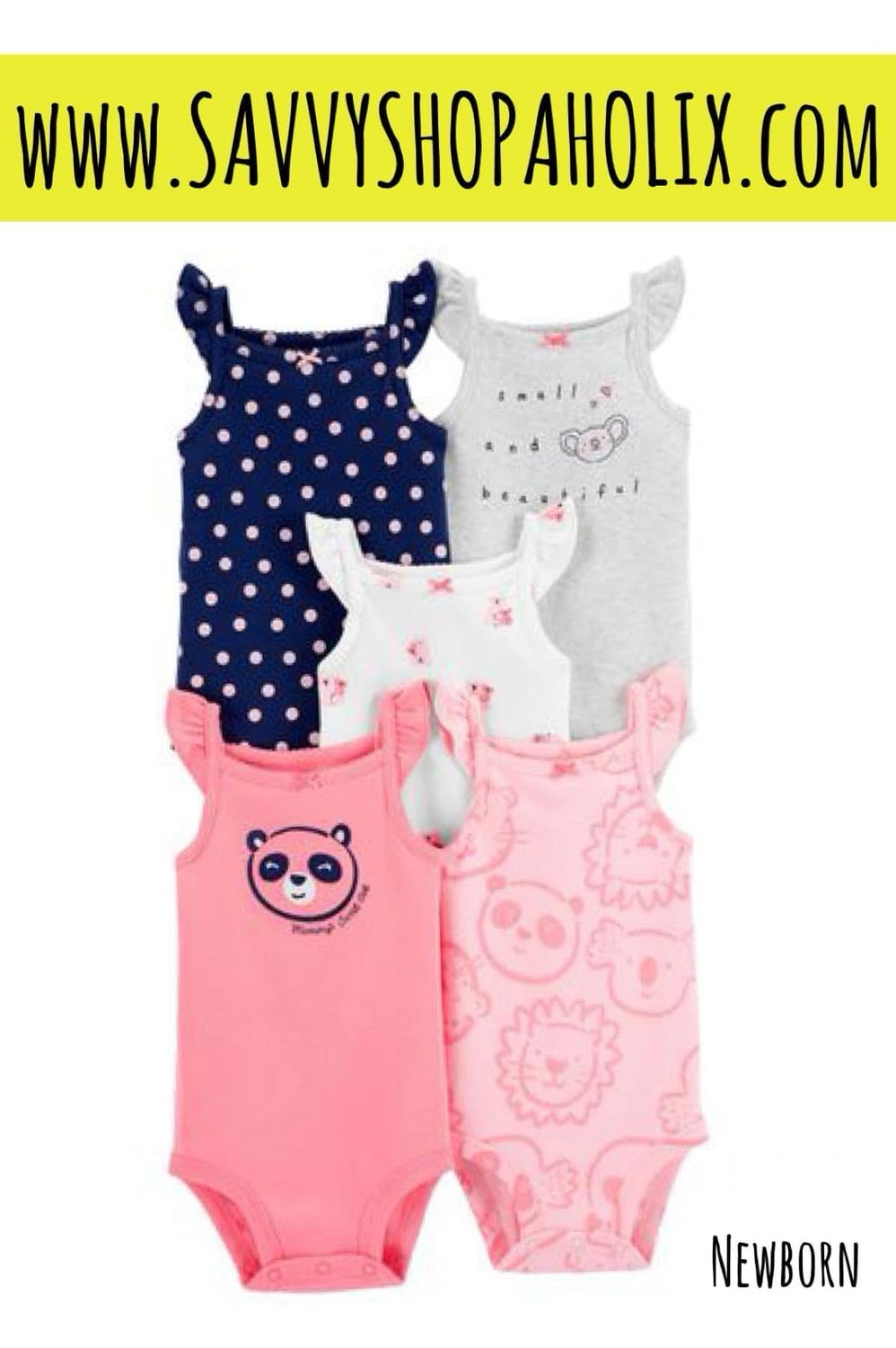 Carter’s Baby 5pk Bodysuit Set- Panda