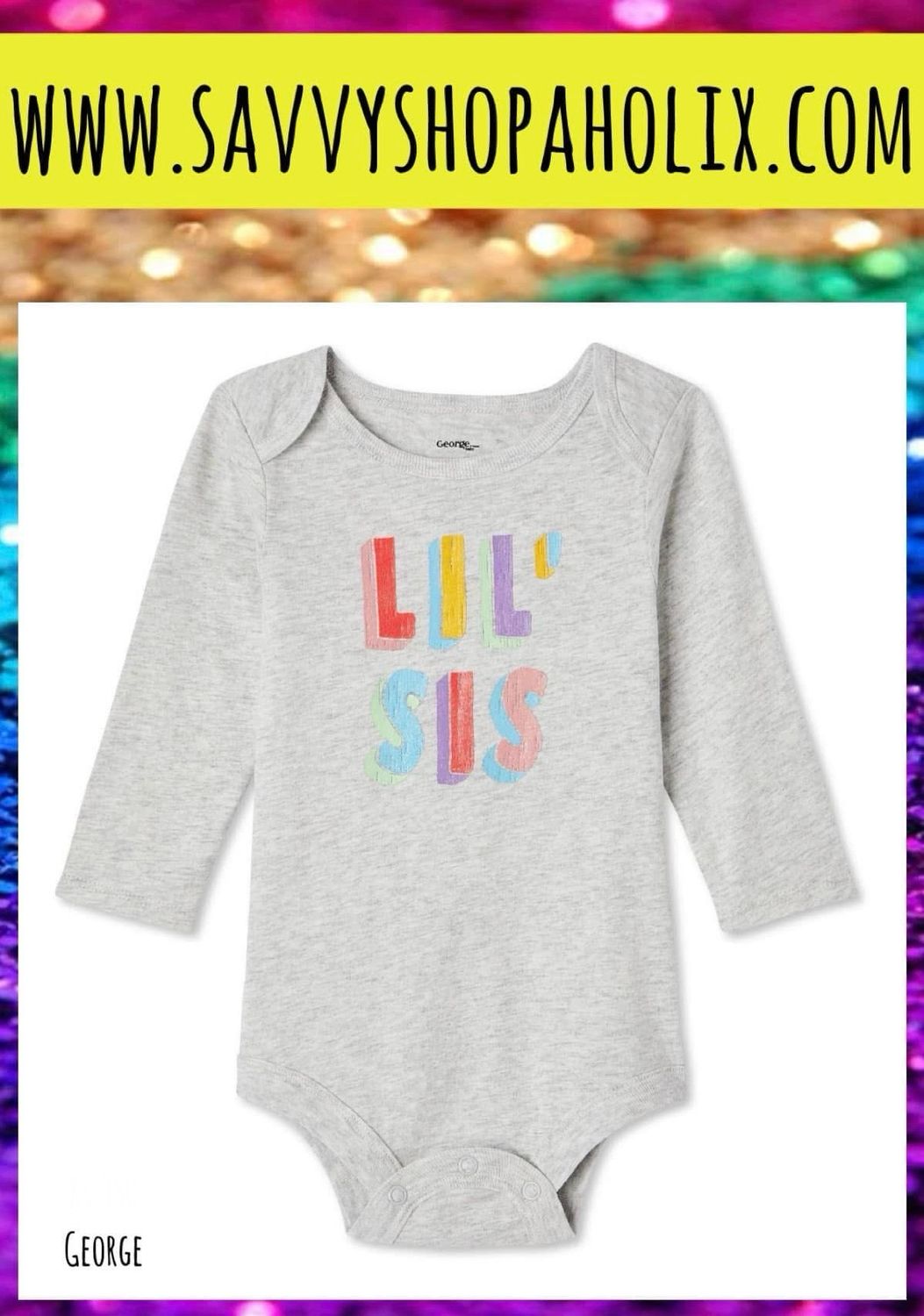 Baby Girl Bodysuit By George- LIL SIS