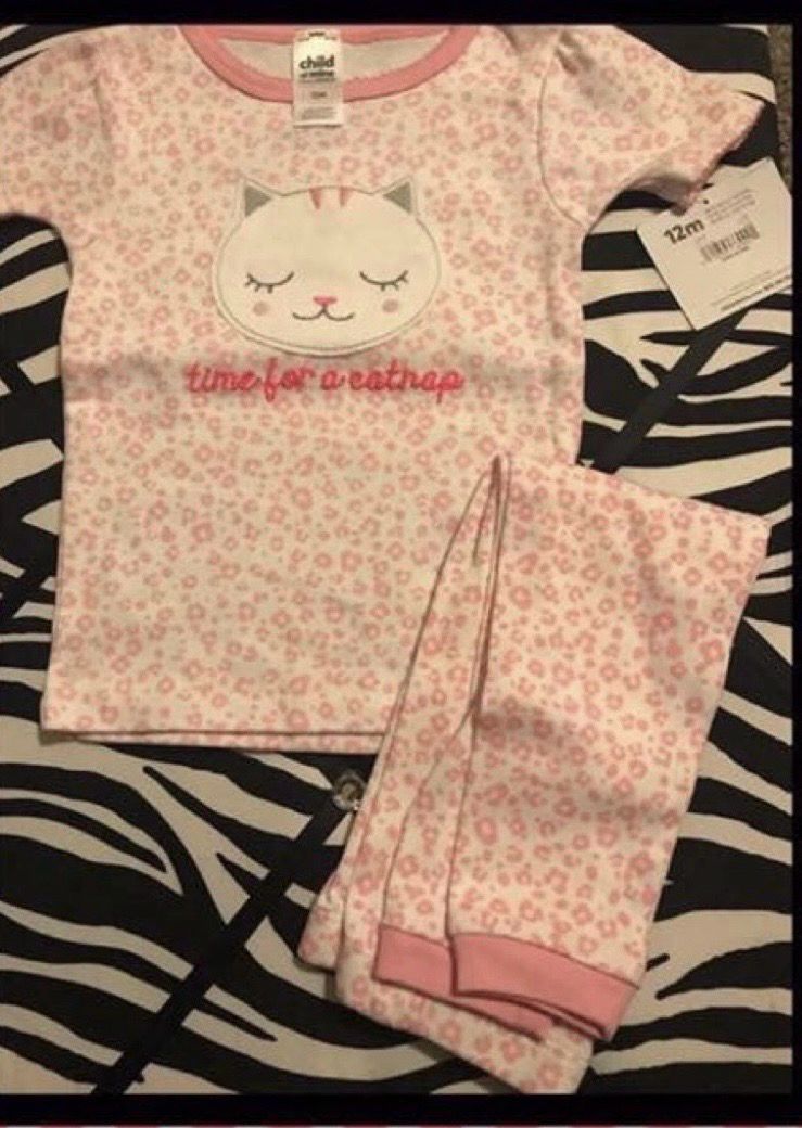 Baby Girl 2pc Pajamas/ Night Suit- Time For A Cat Nap