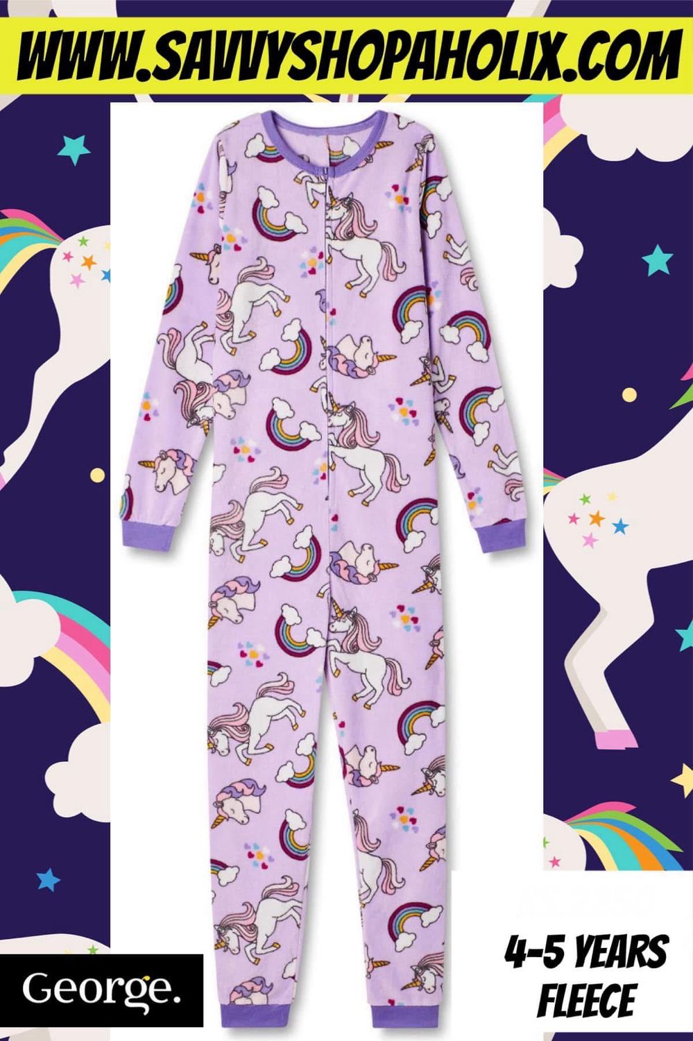 George Fleece Sleeper/romper- Unicorn