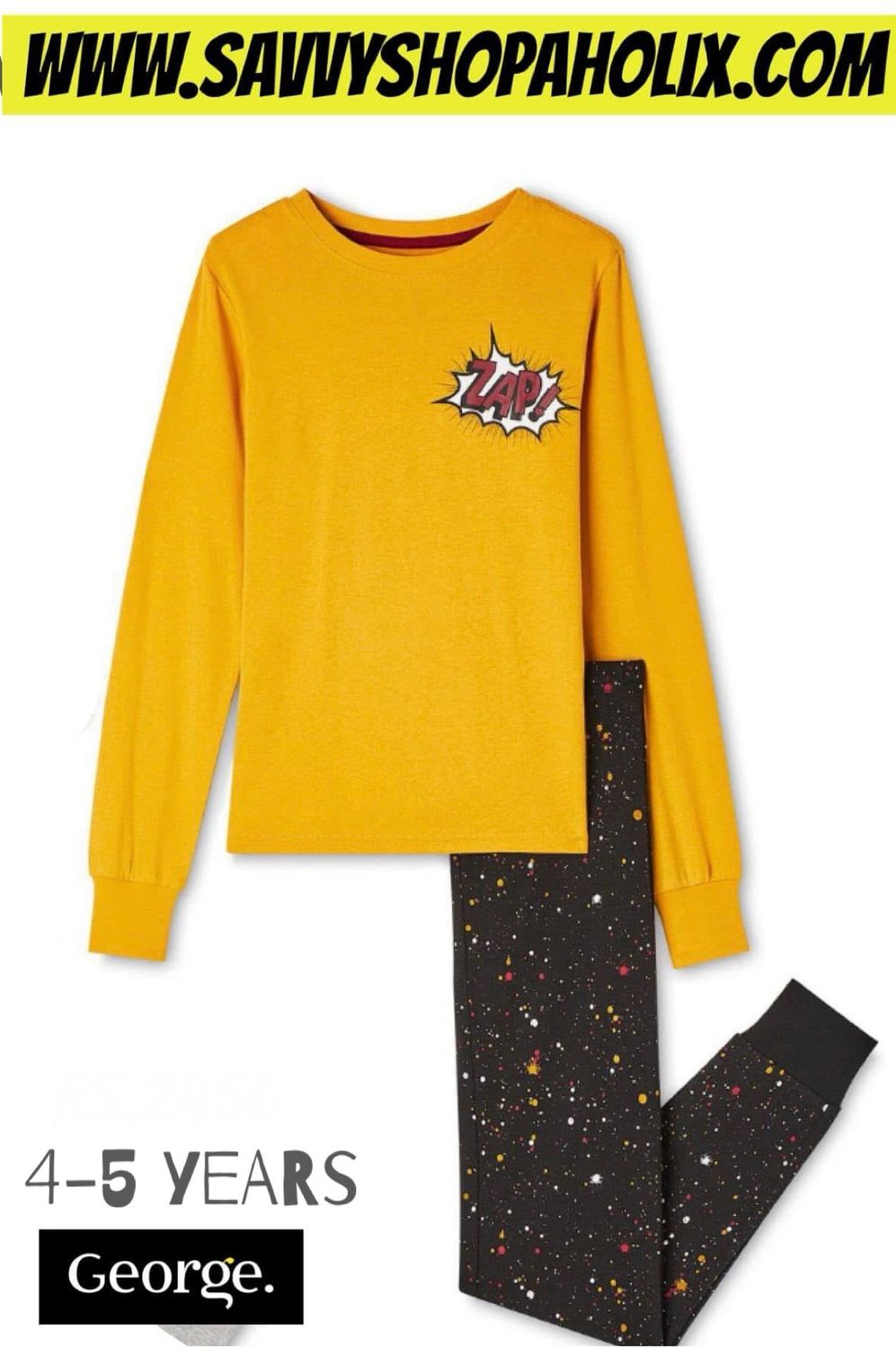 George Night Suit/ Pajmas- Zap Yellow