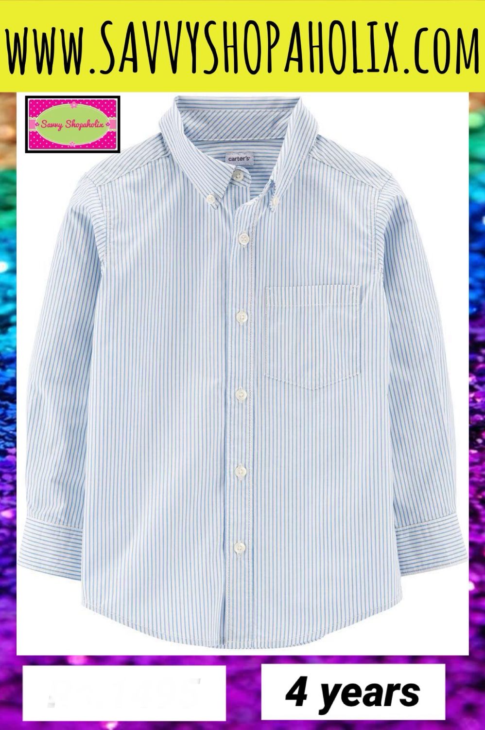 Oshkosh Shark Button Down Shirt- Stripes