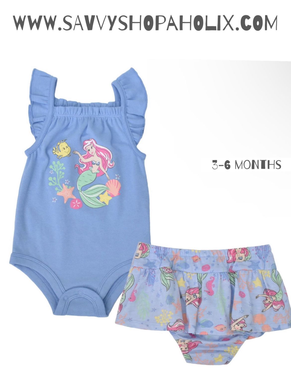 Disney Baby 2pc Outfit- The Little Mermaid