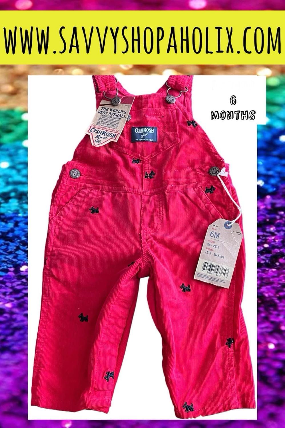 Oshkosh-Baby Boy Red Overalls